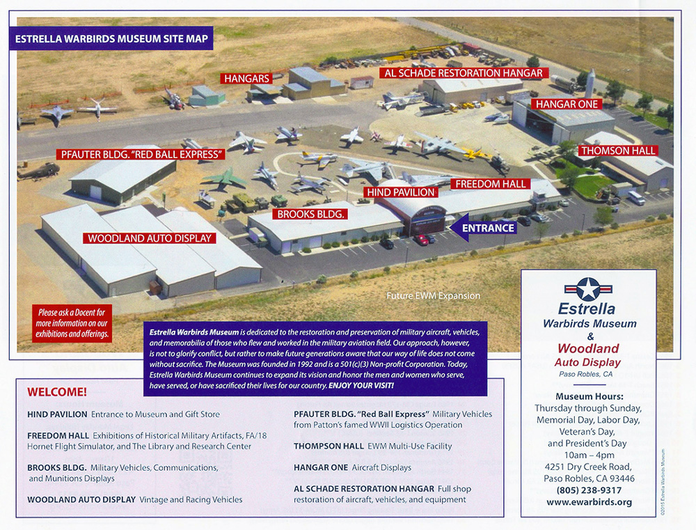 Estrella Warbirds Museum Site Map
